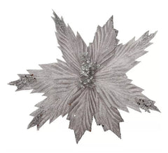 Flor de Natal de Prata de 25 cms