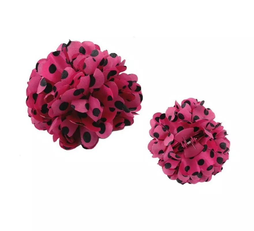 Translation missing: pt-PT.Flor Sevillana con Lunares Negros y Pinza 13 cm en varios colores
