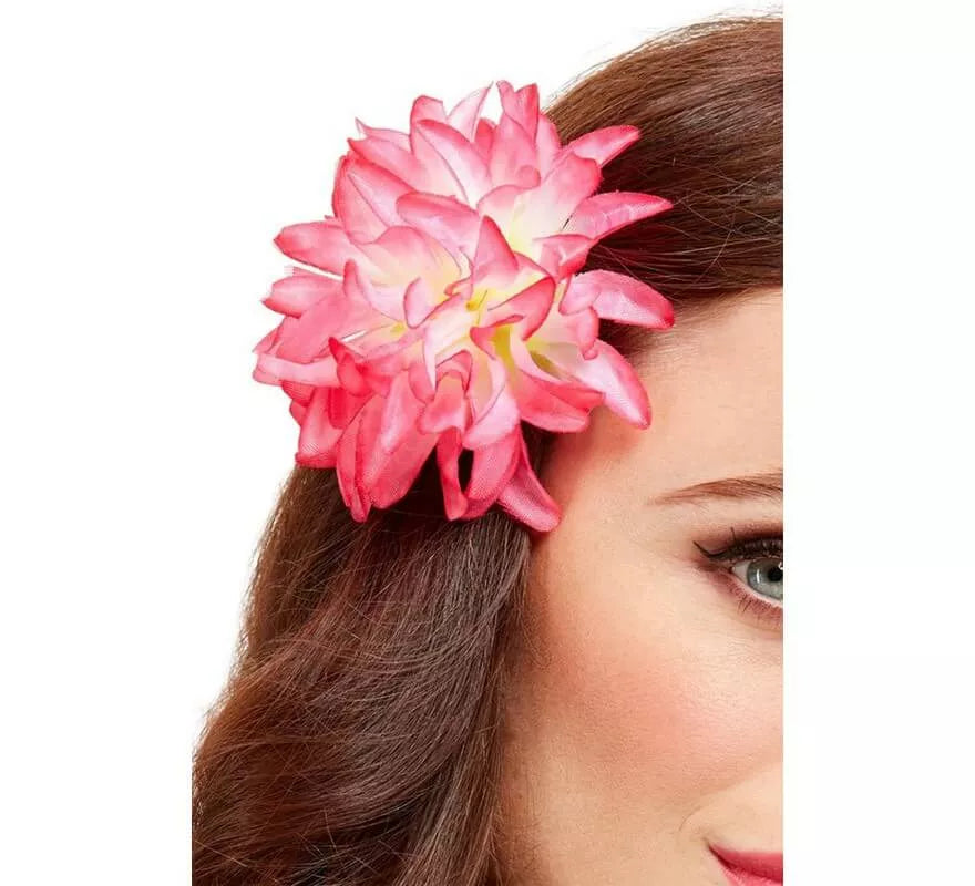 Translation missing: pt-PT.Flor Tropical Hawaiana Rosa con horquilla