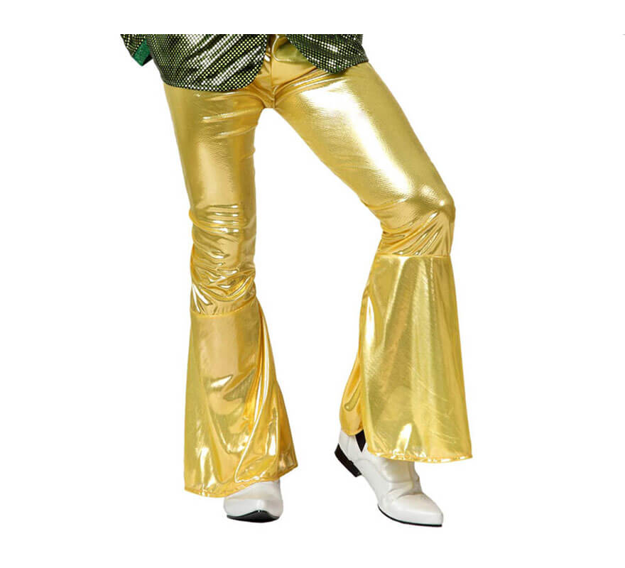 Translation missing: pt-PT.Pantalón de campana de la Disco dorado para hombre