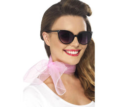 Lenço rosa para o pescoço dos anos 50