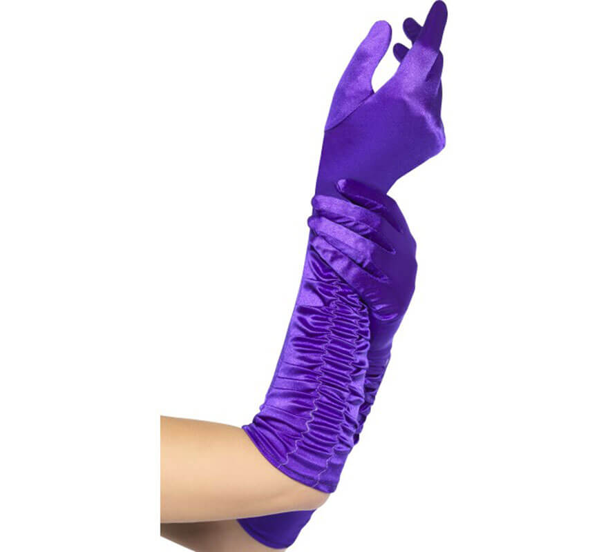 Translation missing: pt-PT.Guantes Largos de Seductora Morados 46 cm para Mujer