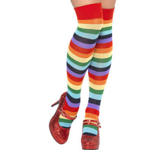 Meias longas multicoloridas palhaço