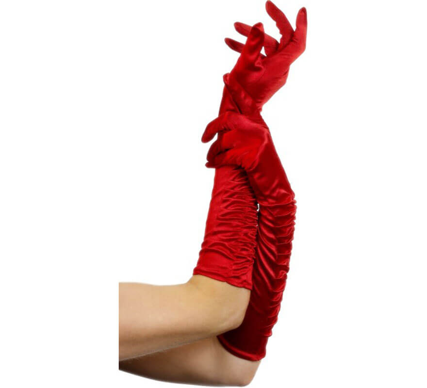 Translation missing: pt-PT.Guantes Largos de Seductora Rojos 46 cm para Mujer