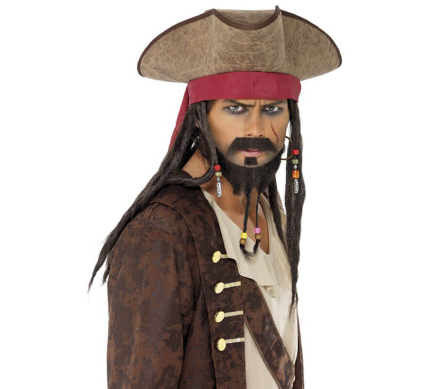 Translation missing: pt-PT.Sombrero Pirata Marrón con Rastas