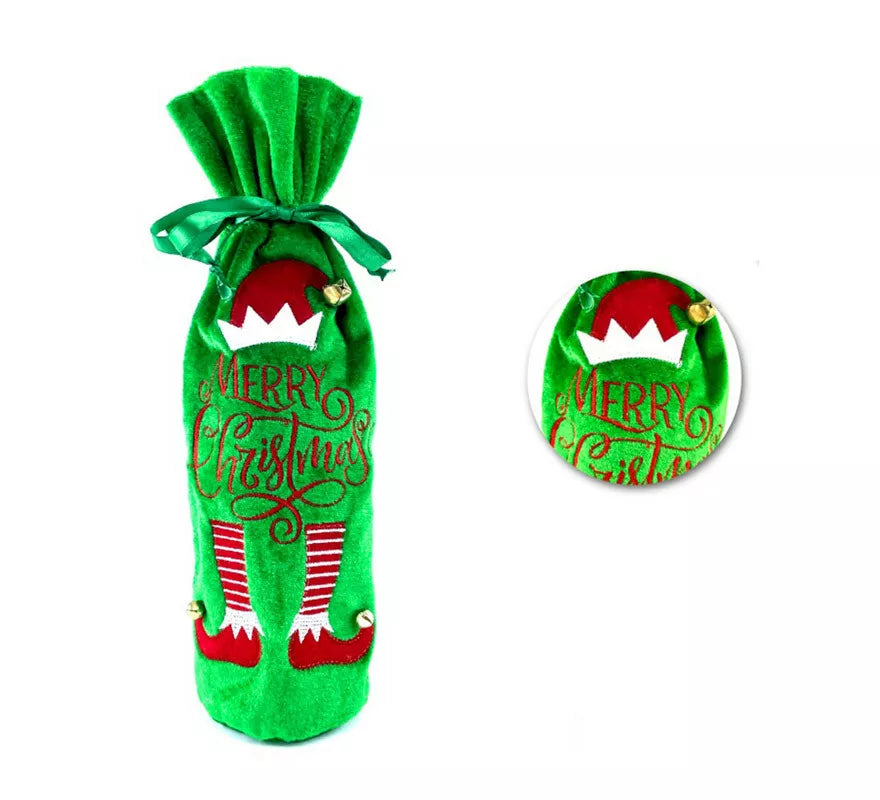 Translation missing: pt-PT.Funda de Botella de Navidad de Elfo de 14x35 cm