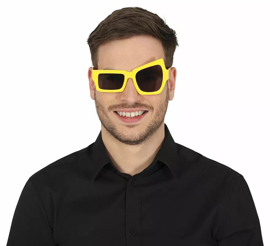 Gafas amarillas con guiño adulto
