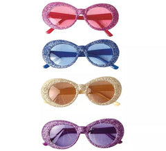 Óculos anos 60 com glitter em cores sortidas