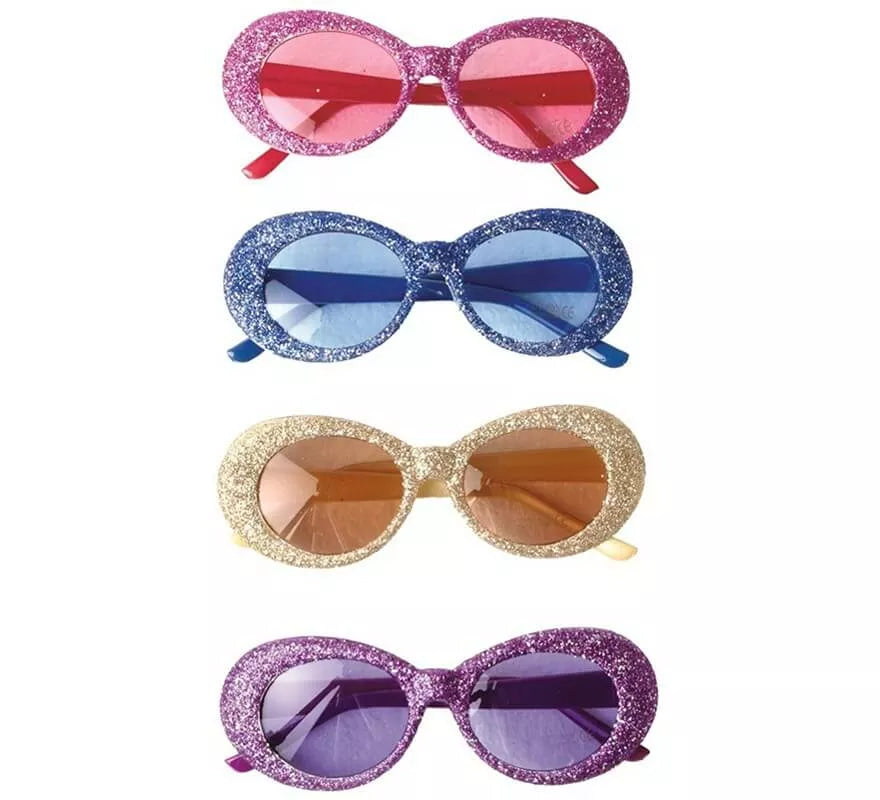 Translation missing: pt-PT.Gafas Años 60 con purpurina en colores surtidos