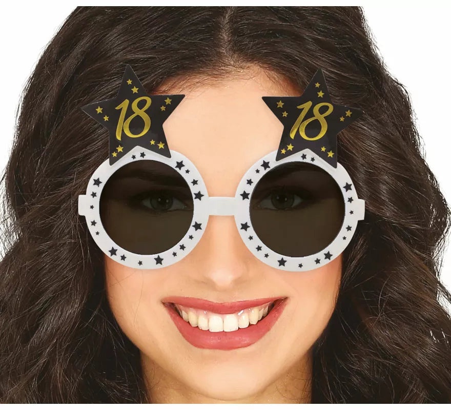 Translation missing: pt-PT.Gafas Blancas con Estrellas 18 Años Cumpleaños y Aniversarios