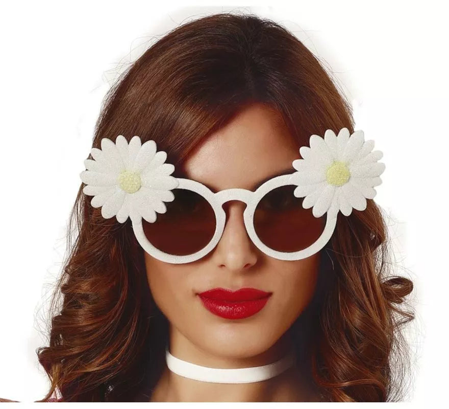 Gafas Blancas con Margaritas