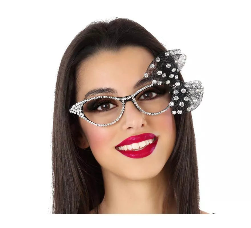 Translation missing: pt-PT.Gafas Brillantes Plateadas con Lazo