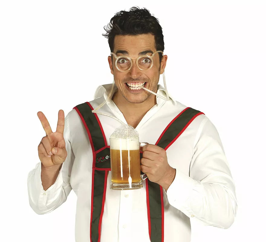 Gafas con manguera para Cerveza Party adulto