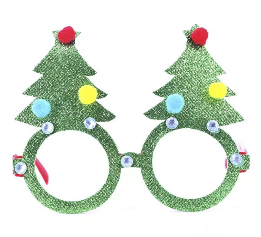 Translation missing: pt-PT.Gafas de Árbol de Navidad con brillantina