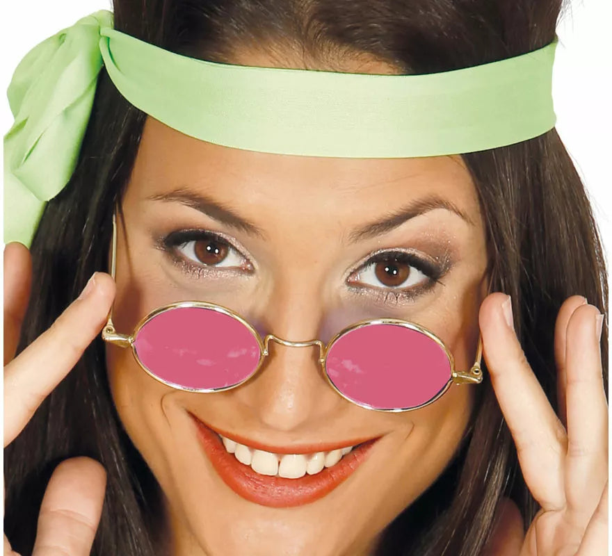 Translation missing: pt-PT.Gafas de Hippie circulares en varios colores adulto