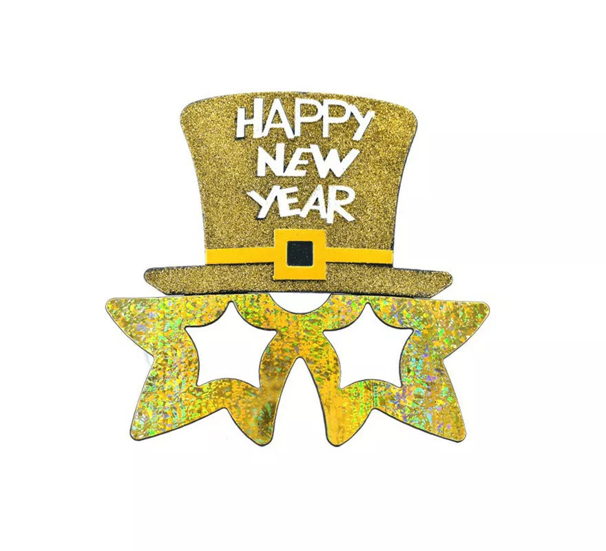 Translation missing: pt-PT.Gafas 'Happy New Year' Doradas
