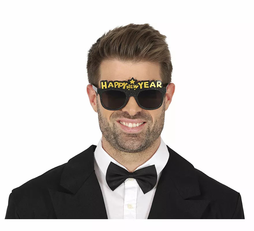 Translation missing: pt-PT.Gafas Happy New Year negras adulto