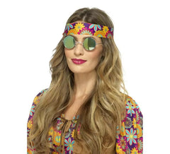 Óculos hippie com lentes espelhadas