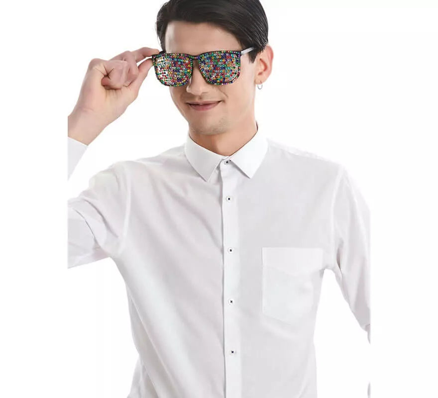 Translation missing: pt-PT.Gafas Negras con Brillantes Multicolor
