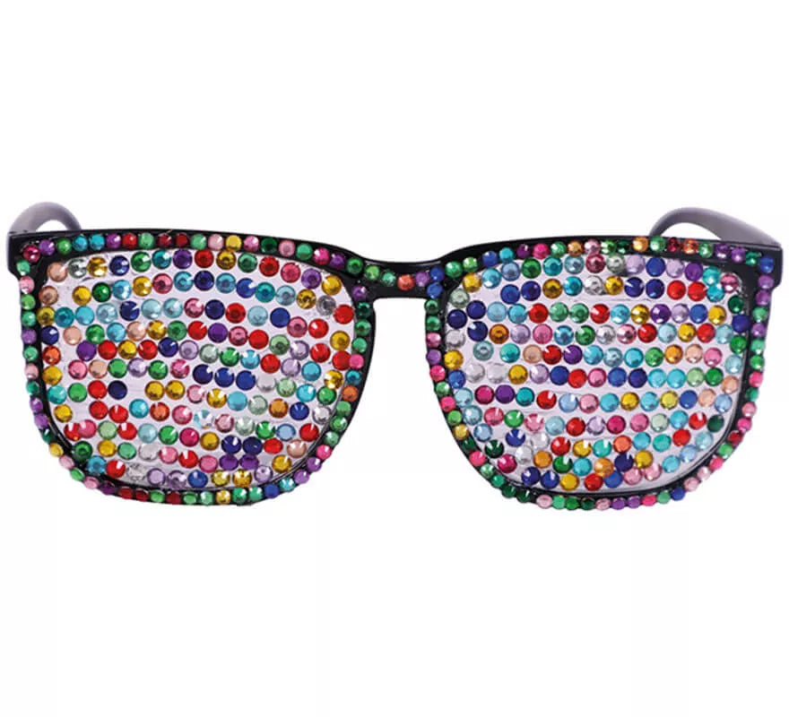 Gafas Negras con Brillantes Multicolor