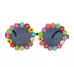Óculos redondos com flores