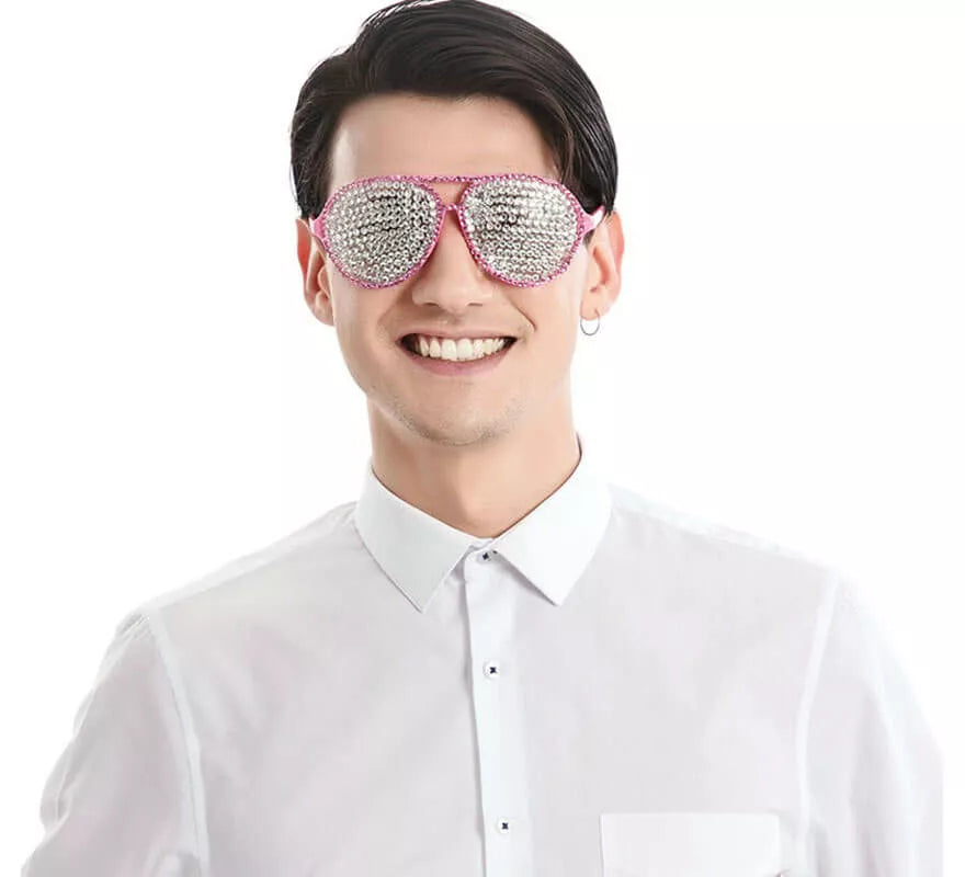 Translation missing: pt-PT.Gafas Rosa con Brillantes Plateados