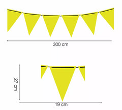 Pendente de papel amarelo neon 300 cm 19X27 cm