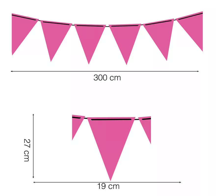 Translation missing: pt-PT.Gallardete Neón Fucsia de Papel de 300 cm 19X27 cm