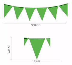 Pendente de papel verde neon 300 cm 19X27 cm