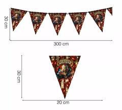 Bandeirola de Palhaço de Papel 300 cm 19X27 cm