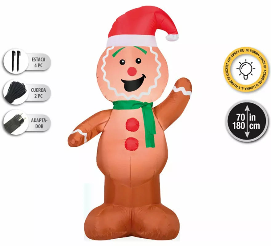 Translation missing: pt-PT.Galleta de Jengibre Hinchable con LED de 180 cm