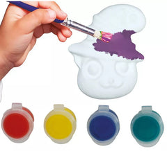 Gato branco para pintar com tintas incluídas