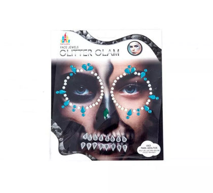 Gemas Faciales Adhesivas Calavera azul turquesa
