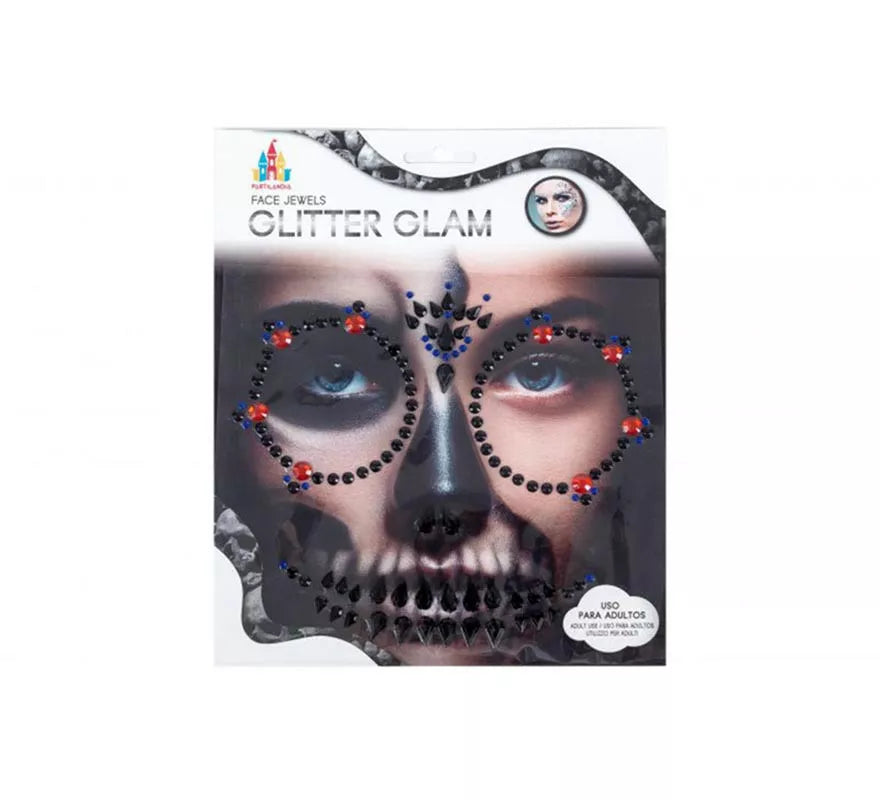 Translation missing: pt-PT.Gemas Faciales Adhesivas Calavera rojo y negro
