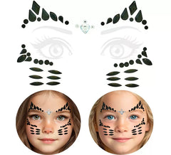 Adesivos faciais infantis com estampa de gato