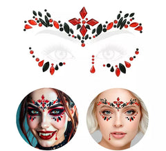 Gemas adesivas faciais de vampiro gótico