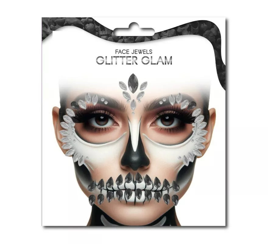 Translation missing: pt-PT.Gemas Faciales Fashion Calavera blanca y negra