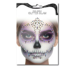 Gemas faciais moda caveira floral