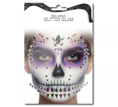 Gemas faciais Fashion Skull gotas multicoloridas