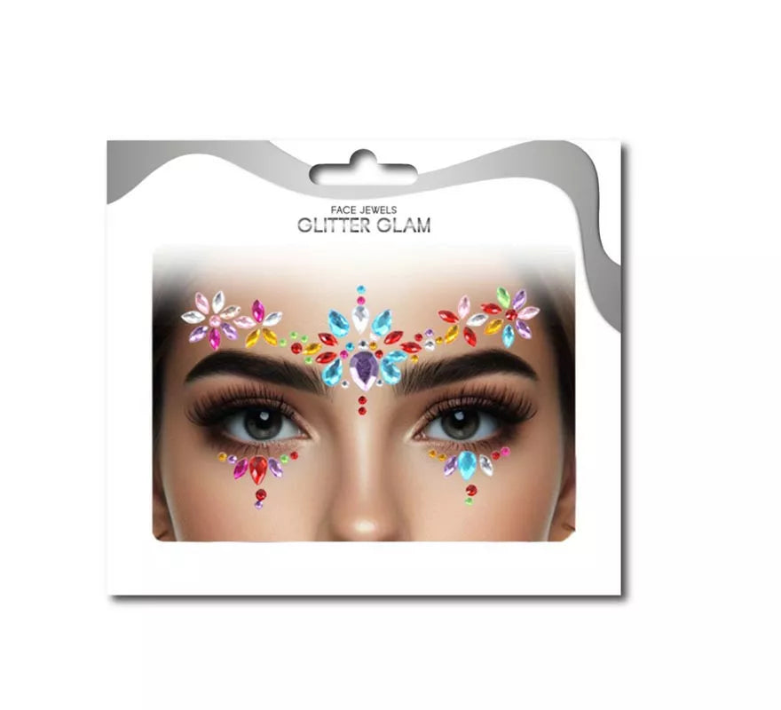 Gemas Faciales flores multicolor