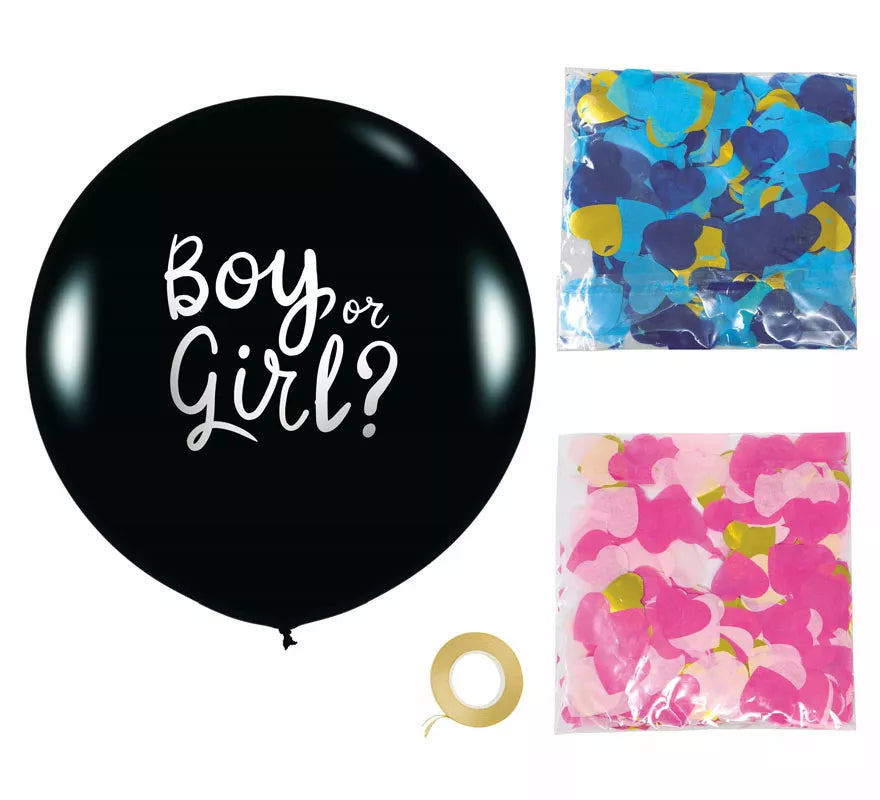 Translation missing: pt-PT.Globo Azul y Rosa con Confetti de 50 cm