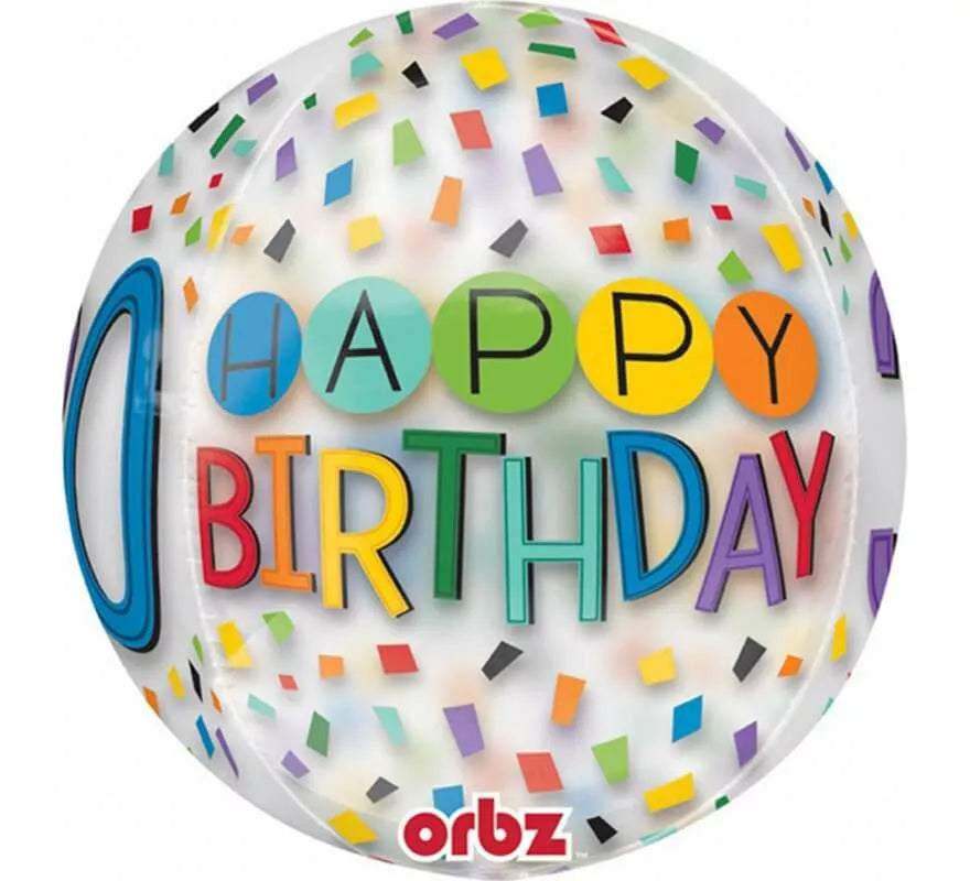 Translation missing: pt-PT.Globo de Film transparente Happy Birthday 30 de 38x40 cm