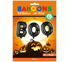 BOO Balão Foil Preto 41 cm