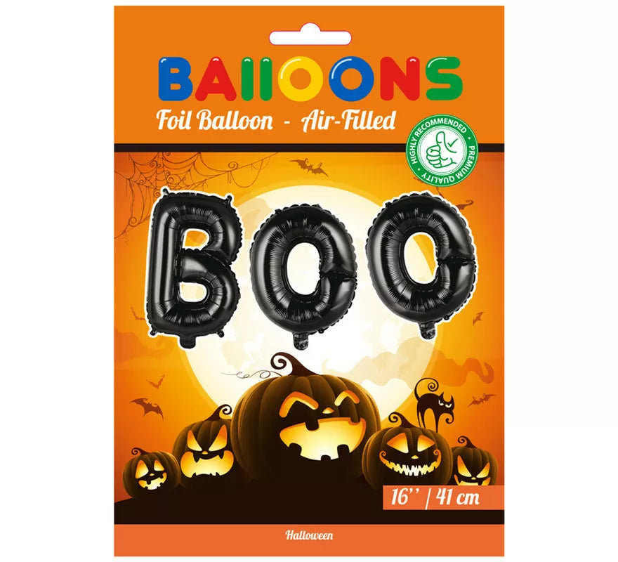 Translation missing: pt-PT.Globo de Foil BOO Negro de 41 cm