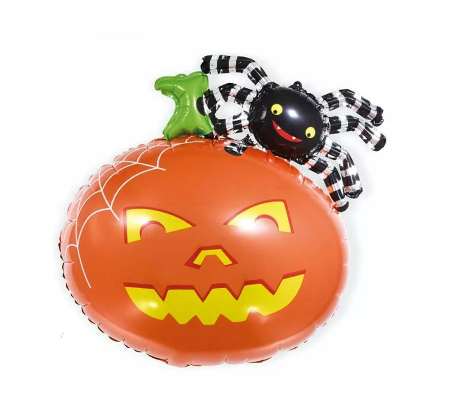 Translation missing: pt-PT.Globo de Foil Calabaza y araña de 65 cm