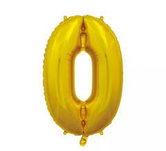 Balão de folha de ouro número 0 de 66 cm