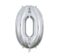 Balão de folha de prata número 0 de 66 cm