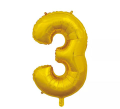 Balão de folha de ouro número 3 de 66 cm