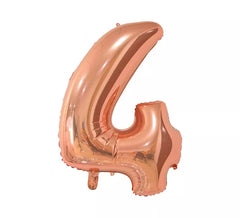 Balão de Alumínio Número 4 Ouro Rosa 66 cm