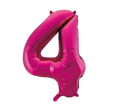 Balão Foil Número 4 Cor Rosa 86 cm